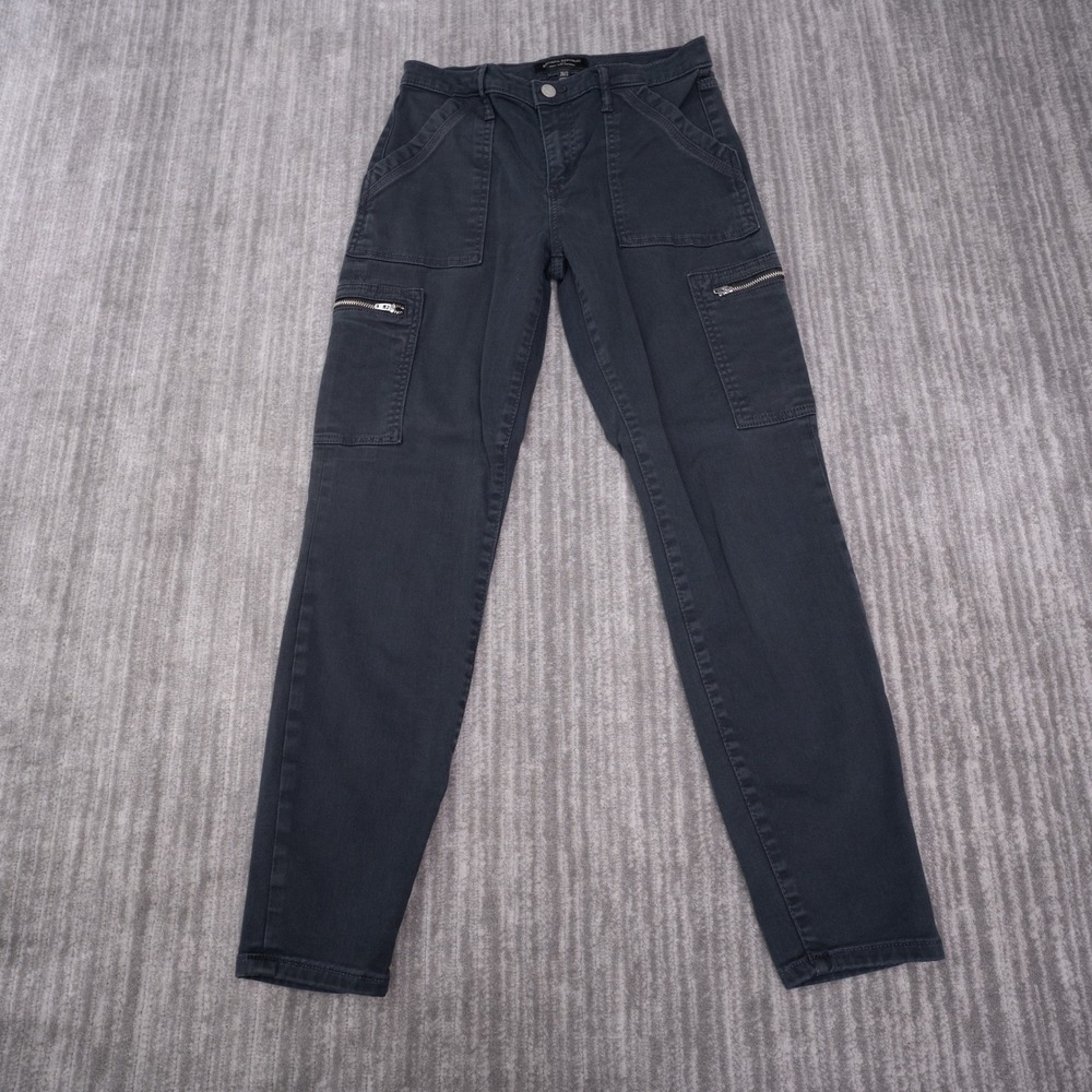 Banana Republic Cargo Pants Womens 26/2 Black Excellent High Rise Skinny Zip